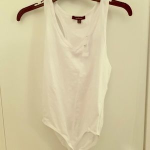 White v neck body suit, NWT